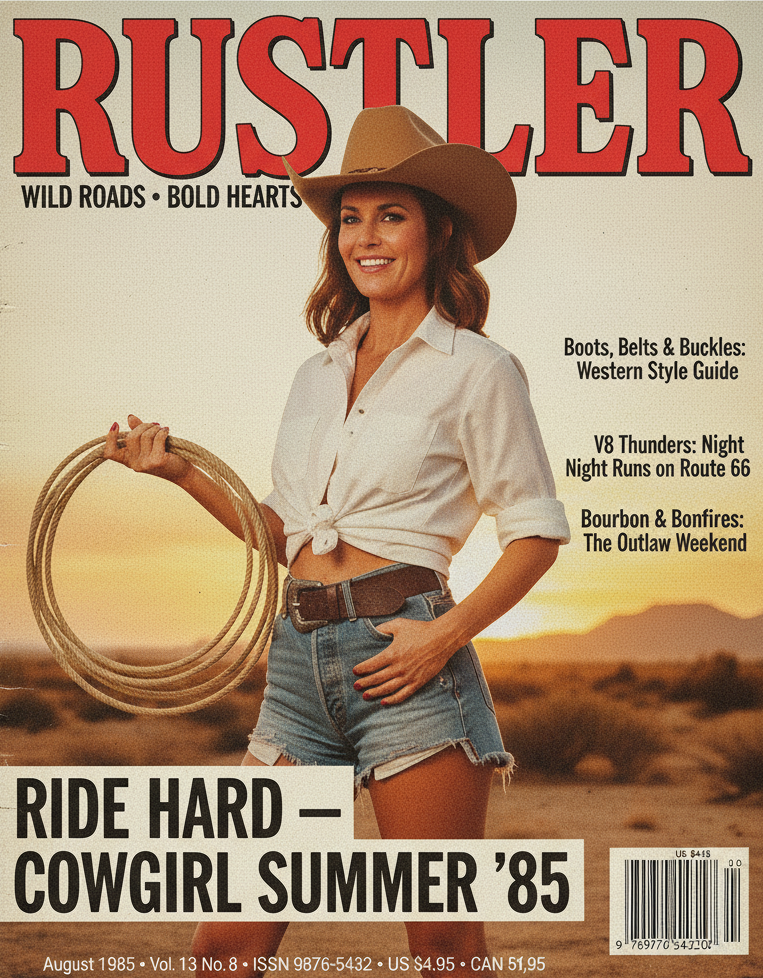 RUSTLER “Cowgirl Summer ’85” Vintage Magazine Parody T-Shirt