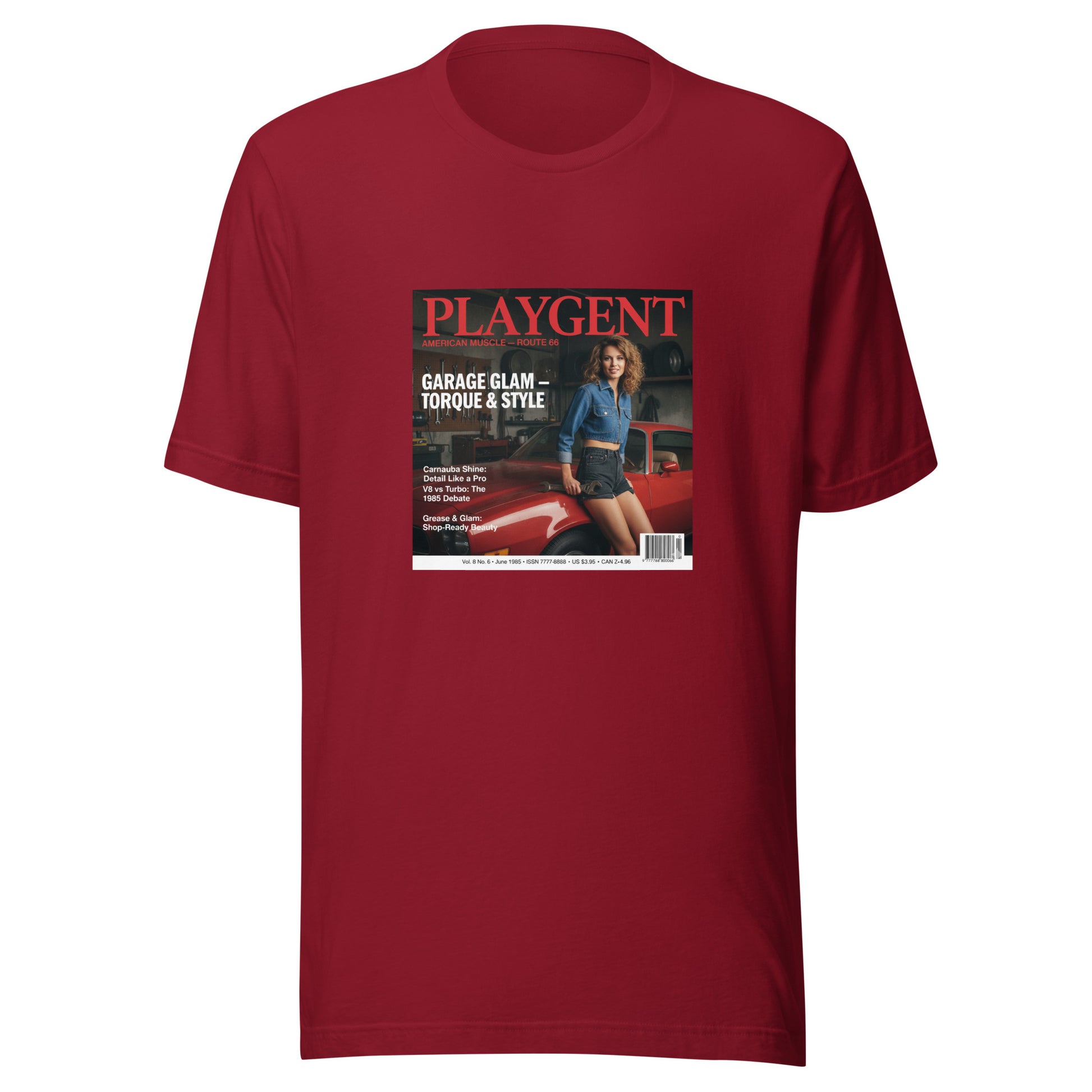 PLAYGENT “Garage Glam” Route 66 Vintage Magazine Parody T-Shirt