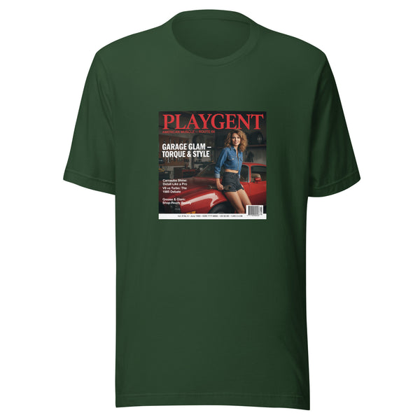 PLAYGENT “Garage Glam” Route 66 Vintage Magazine Parody T-Shirt