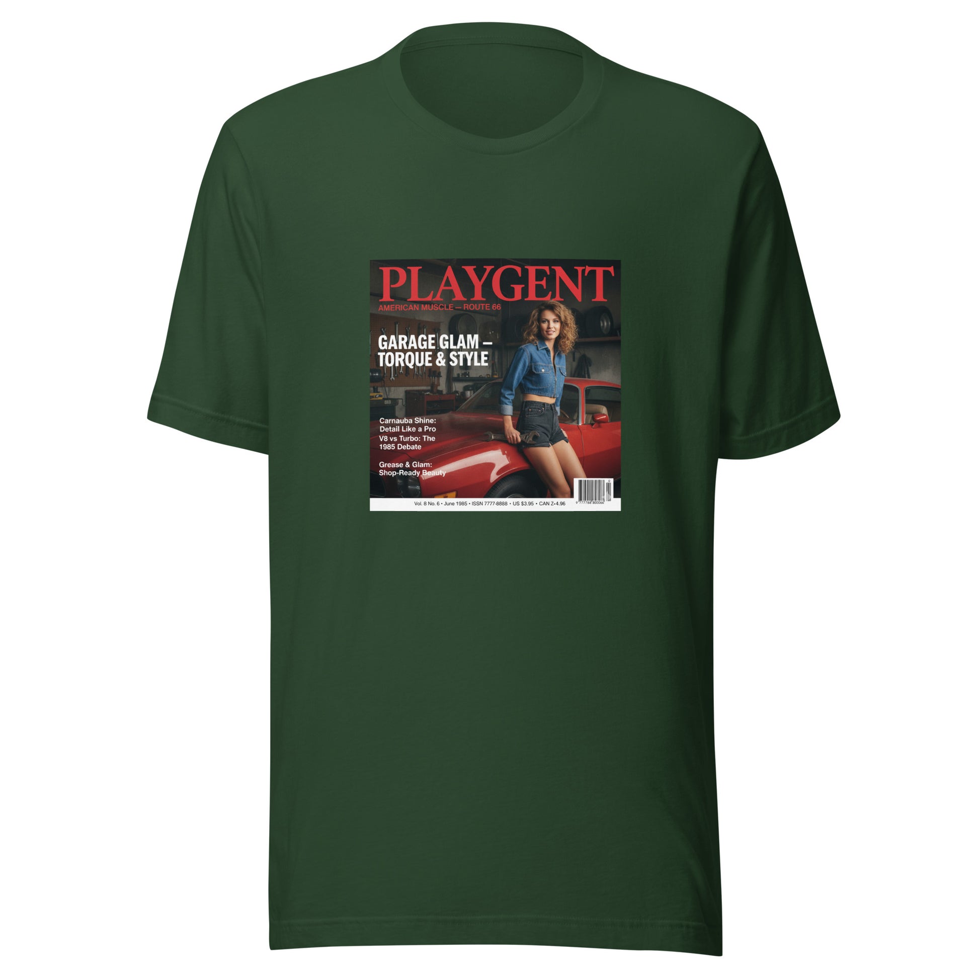 PLAYGENT “Garage Glam” Route 66 Vintage Magazine Parody T-Shirt