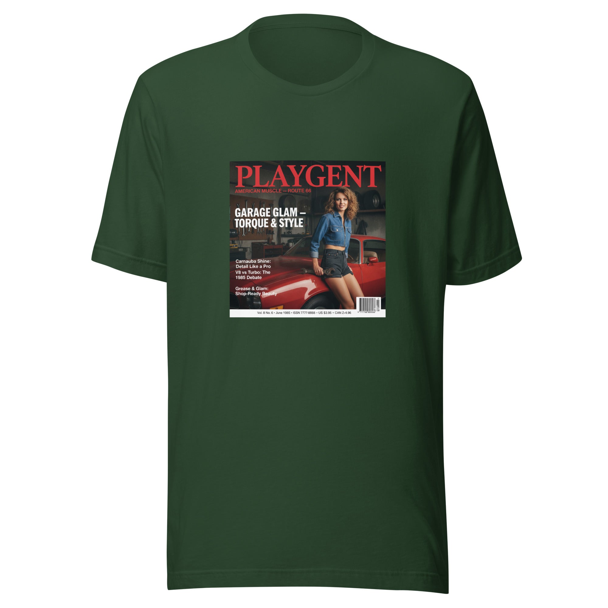 PLAYGENT “Garage Glam” Route 66 Vintage Magazine Parody T-Shirt