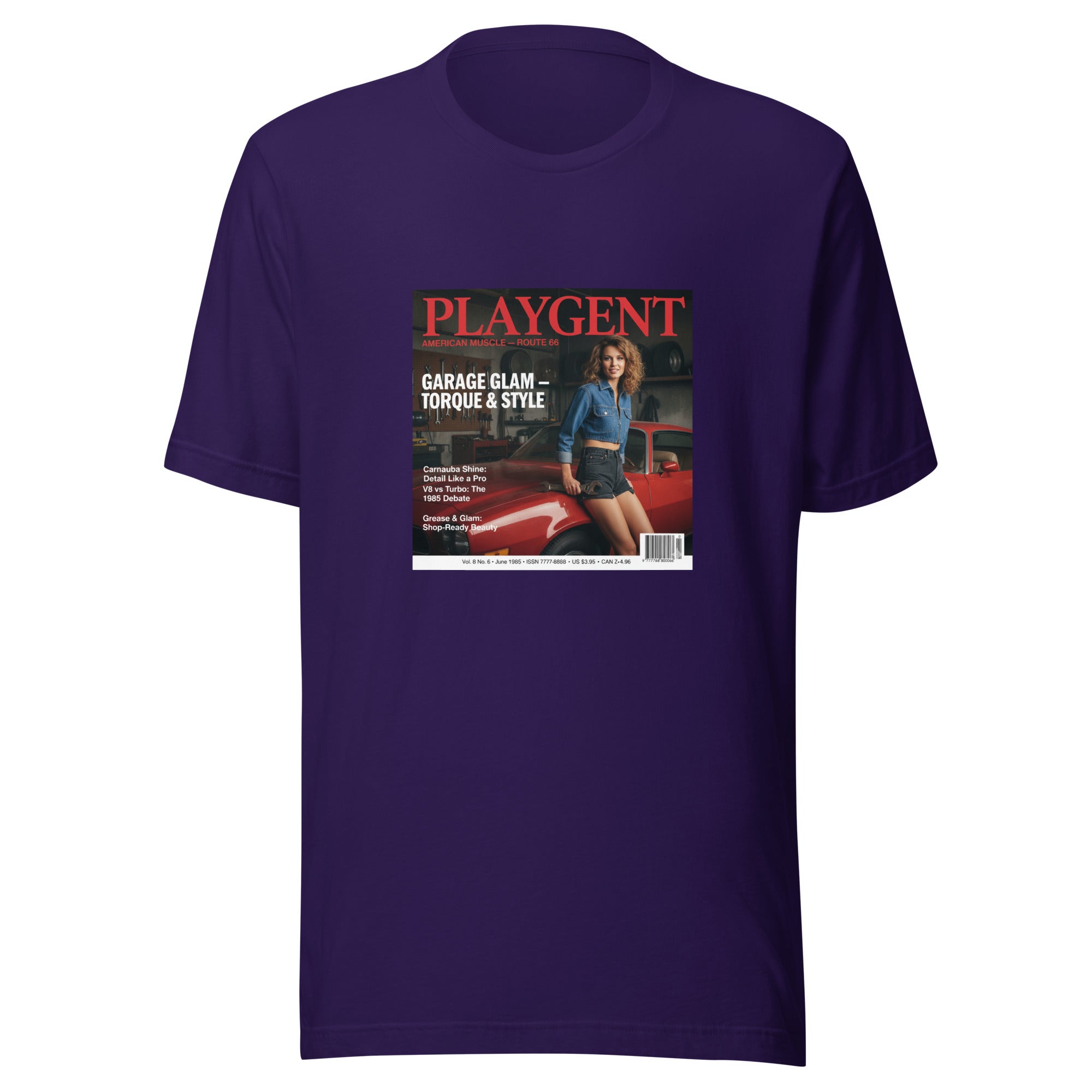 PLAYGENT “Garage Glam” Route 66 Vintage Magazine Parody T-Shirt